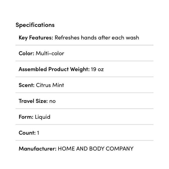 Citrus Mint Foaming Hand Soap w/Orange Oil 19 fl oz NWT Clean Formula Soft Hands - Picture 3 of 4